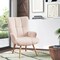 FERPIT Ultimate Comfort Teddy Velvet Ergonomic Accent Chair Modern Tufted Wingback Vanity Chair with Arms